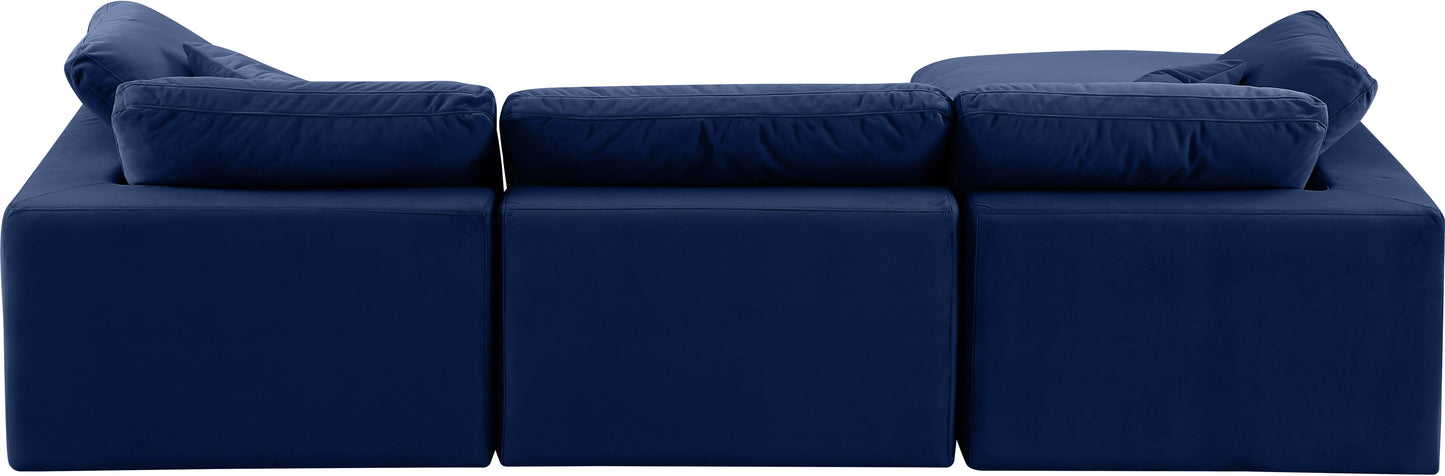 dolce navy velvet modular sectional sec4a