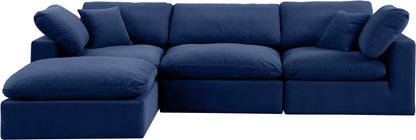 Dolce Navy Velvet Modular Sectional Sec4A