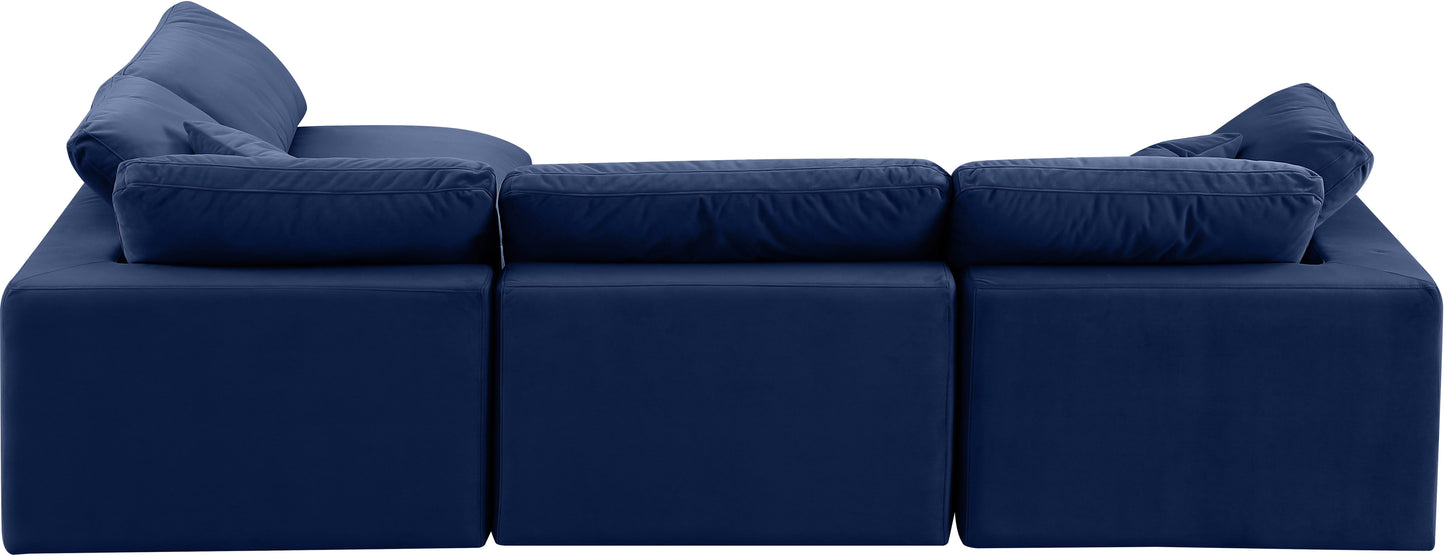 dolce navy velvet modular sectional sec4b