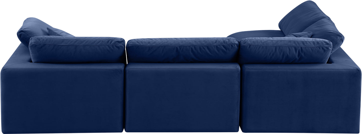 dolce navy velvet modular sectional sec4b