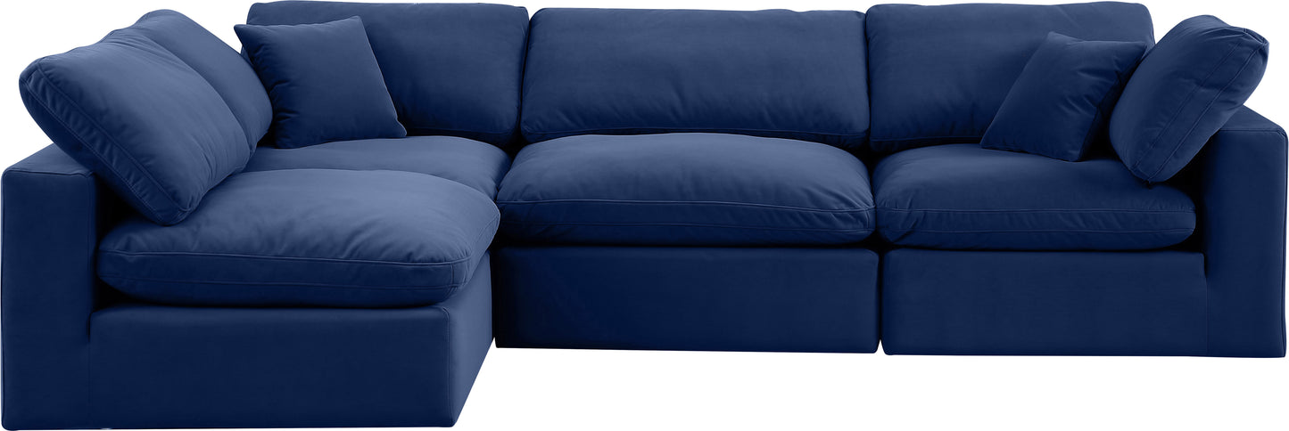 dolce navy velvet modular sectional sec4b