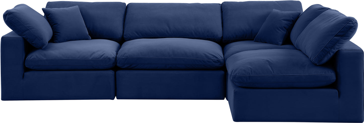 dolce navy velvet modular sectional sec4b