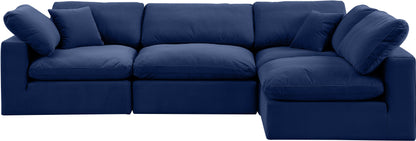 Dolce Navy Velvet Modular Sectional Sec4B