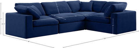 Asher Navy Velvet Modular Sectional