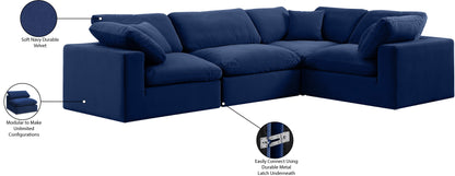 Asher Navy Velvet Modular Sectional