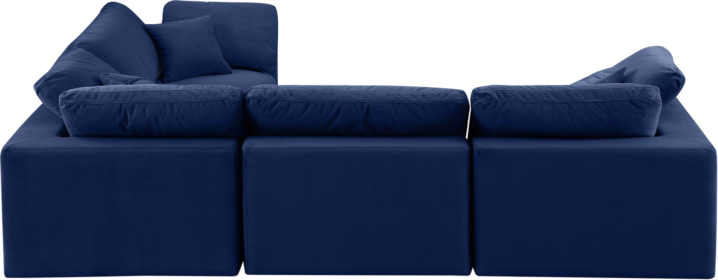 asher navy velvet modular sectional