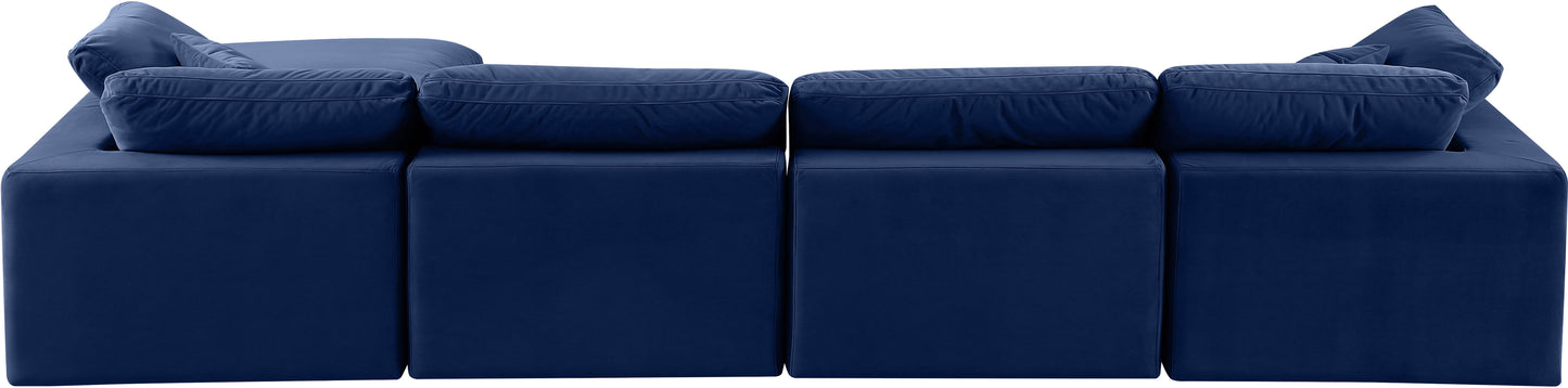 dolce navy velvet modular sectional sec5a