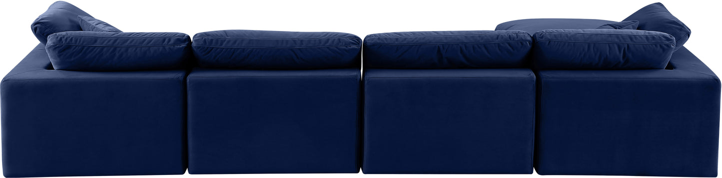 dolce navy velvet modular sectional sec5a