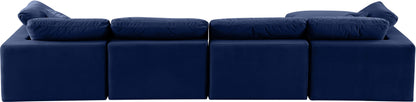 Dolce Navy Velvet Modular Sectional Sec5A