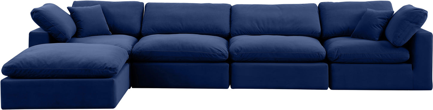 dolce navy velvet modular sectional sec5a