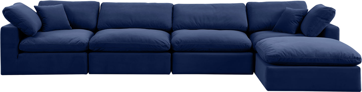 dolce navy velvet modular sectional sec5a