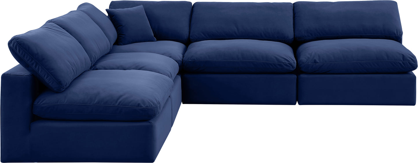 dolce navy velvet modular sectional sec5b