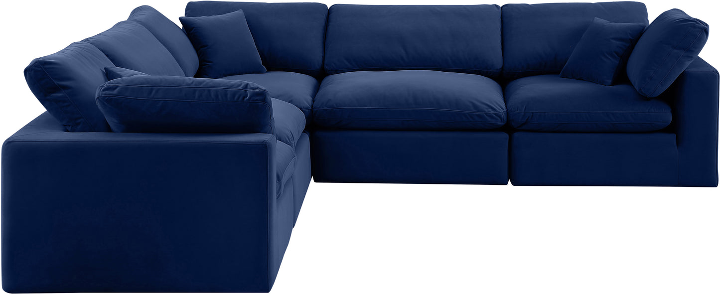 dolce navy velvet modular sectional sec5c