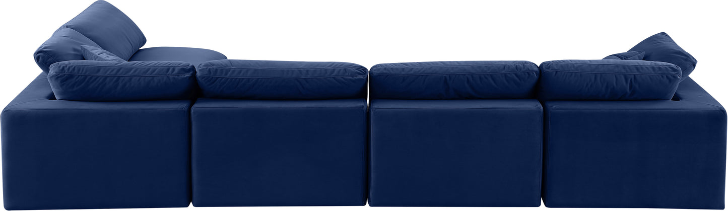 dolce navy velvet modular sectional sec5d