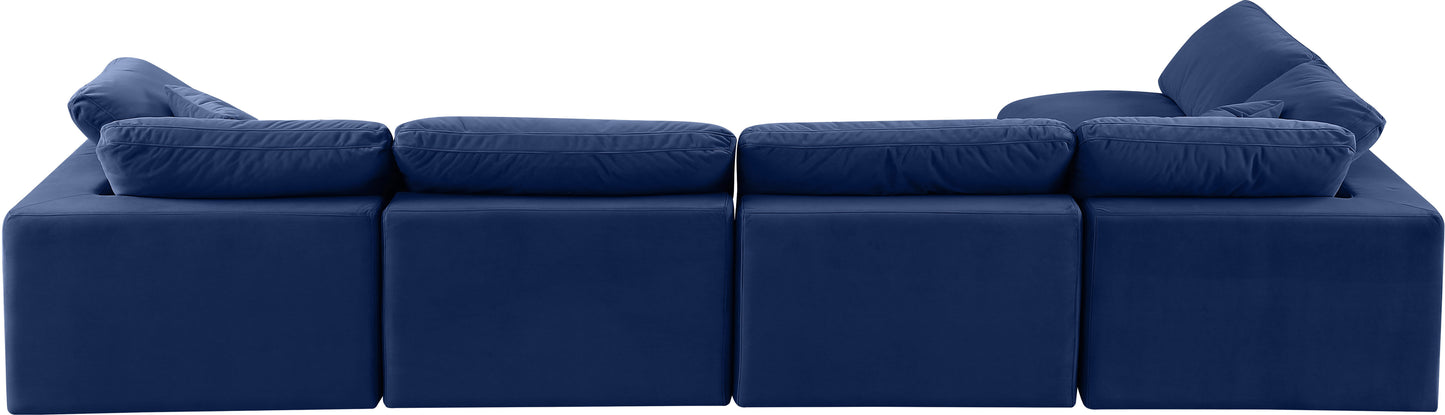 dolce navy velvet modular sectional sec5d