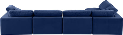 Dolce Navy Velvet Modular Sectional Sec5D