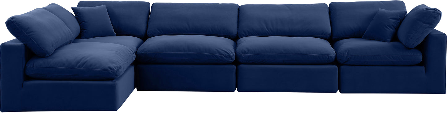 dolce navy velvet modular sectional sec5d