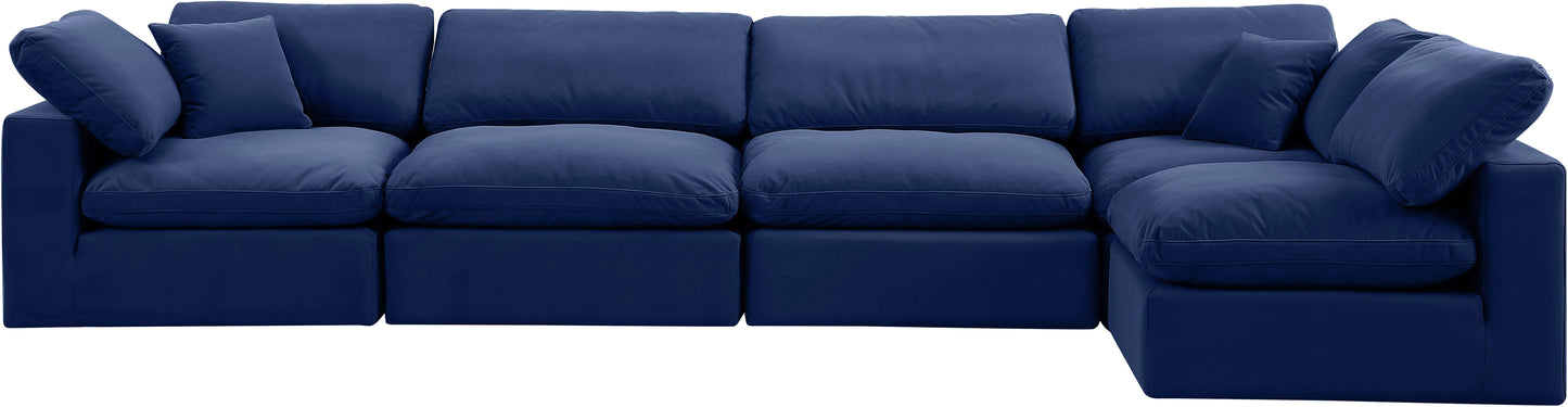 dolce navy velvet modular sectional sec5d