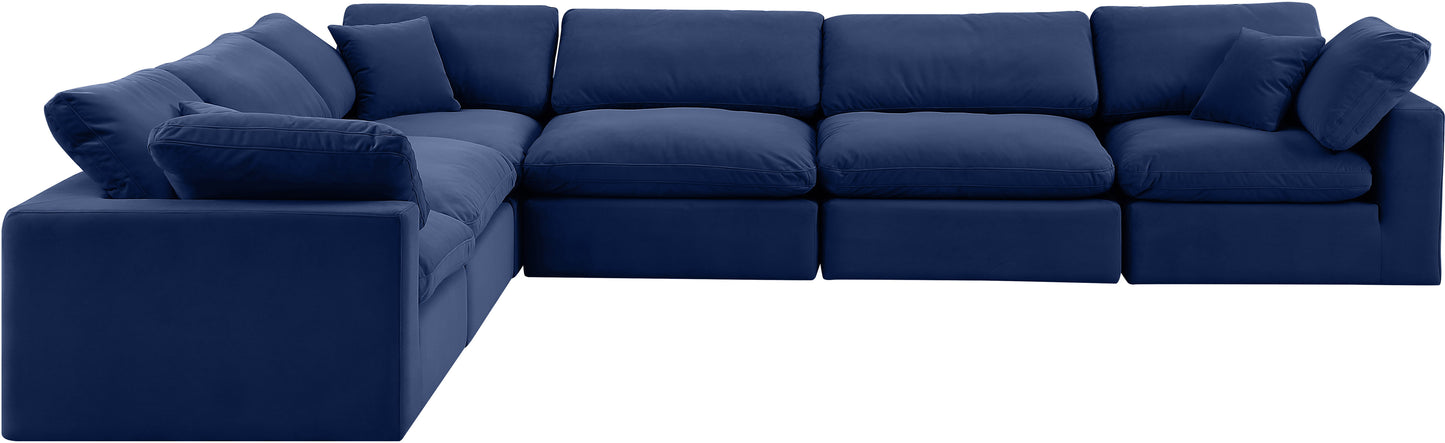 dolce navy velvet modular sectional sec6a