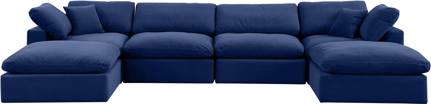 dolce navy velvet modular sectional sec6b