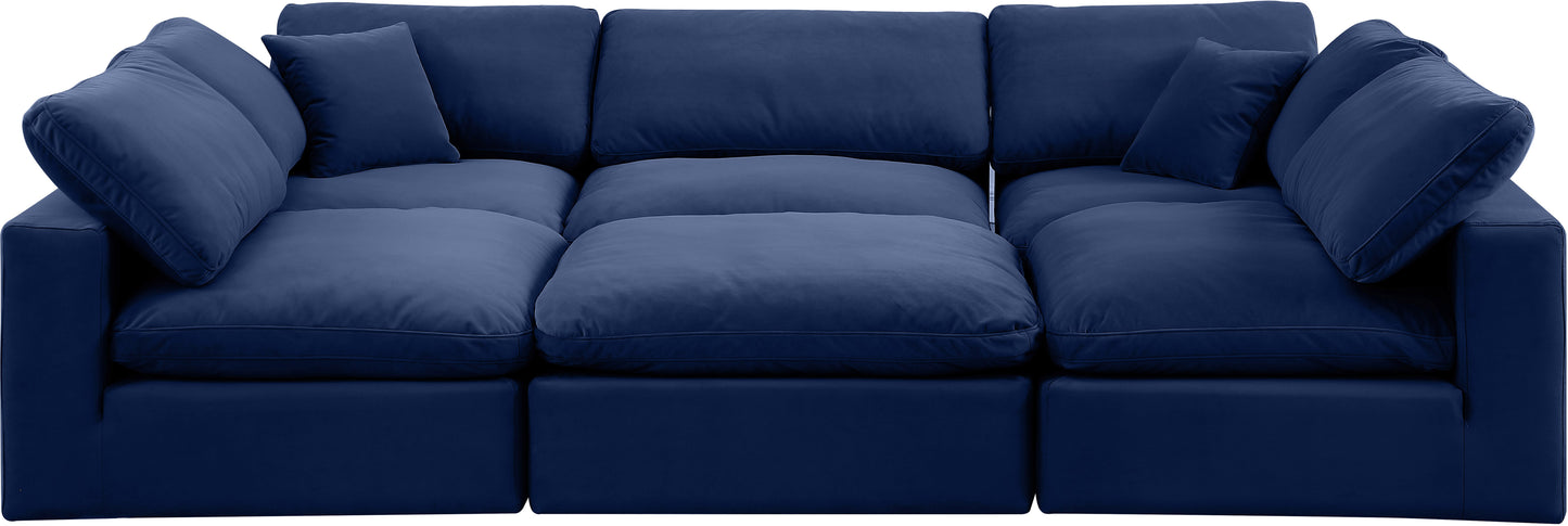 dolce navy velvet modular sectional sec6c