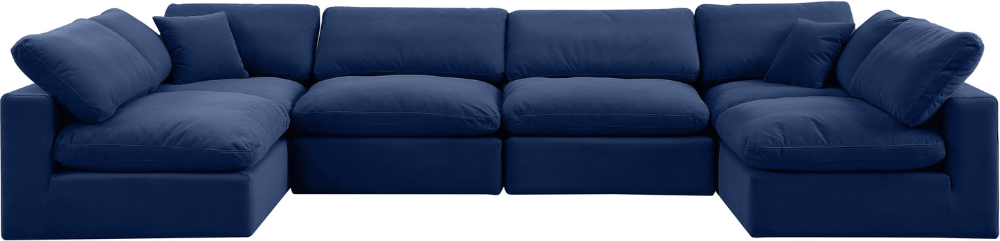 dolce navy velvet modular sectional sec6d