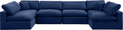 Dolce Navy Velvet Modular Sectional Sec6D