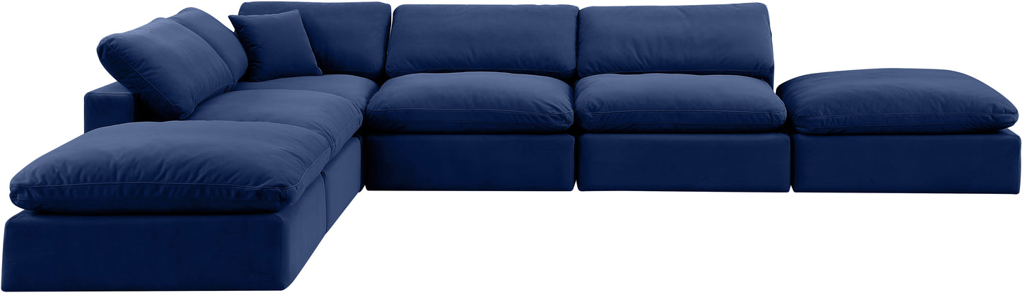 dolce navy velvet modular sectional sec6e