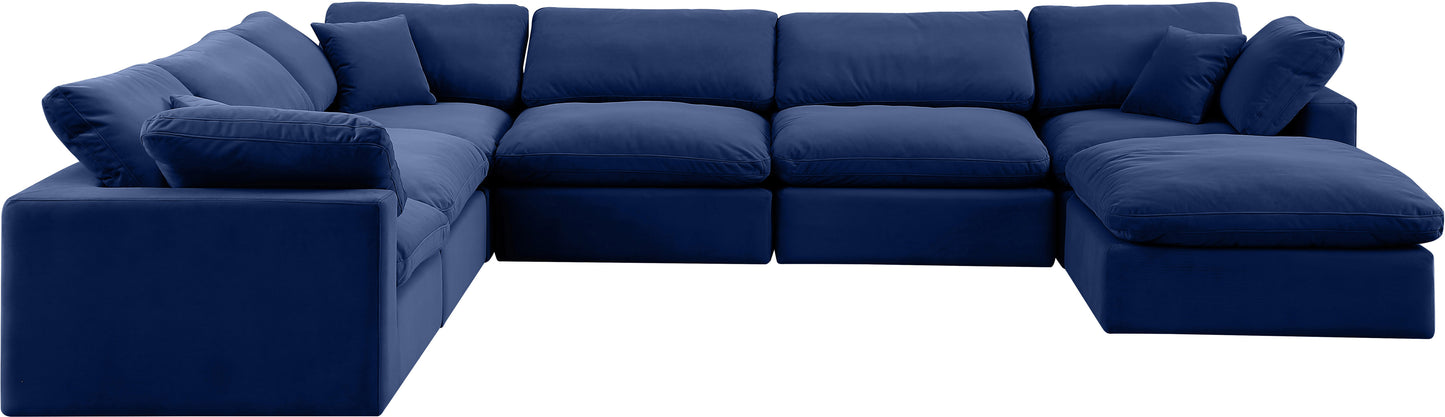 dolce navy velvet modular sectional sec7a