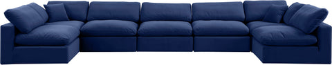 Dolce Navy Velvet Modular Sectional Sec7B