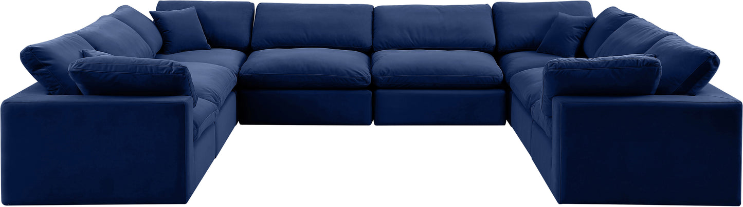 dolce navy velvet modular sectional sec8a