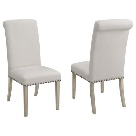 Smith Fabric Upholstered Dining Side Chair Beige (Set of 2)Beige