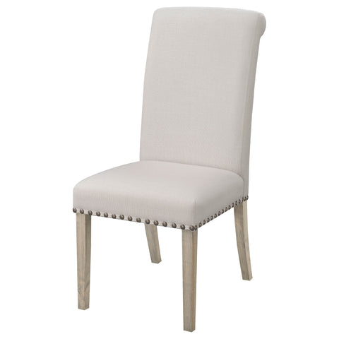 Smith Fabric Upholstered Dining Side Chair Beige (Set of 2)Beige