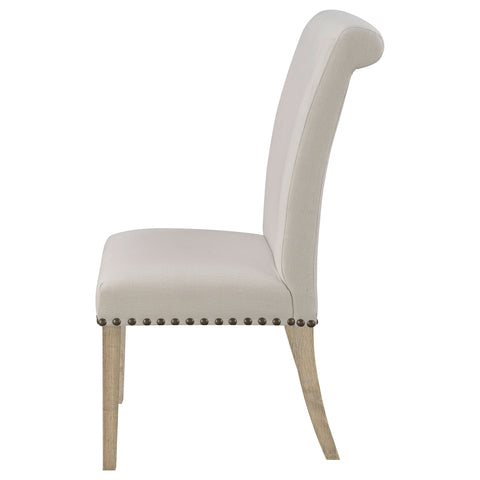 Smith Fabric Upholstered Dining Side Chair Beige (Set of 2)Beige