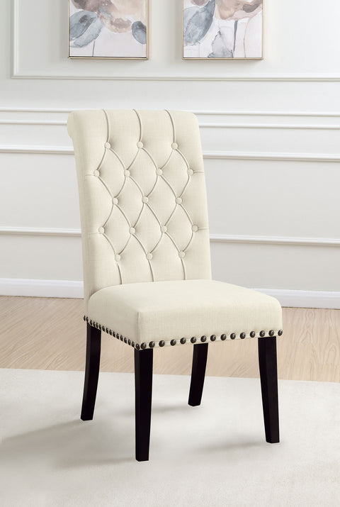 Dustin Fabric Upholstered Dining Side Chair Beige (Set of 2)
