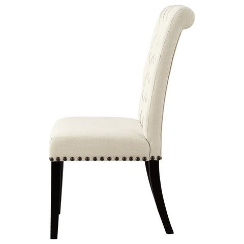 Dustin Fabric Upholstered Dining Side Chair Beige (Set of 2)