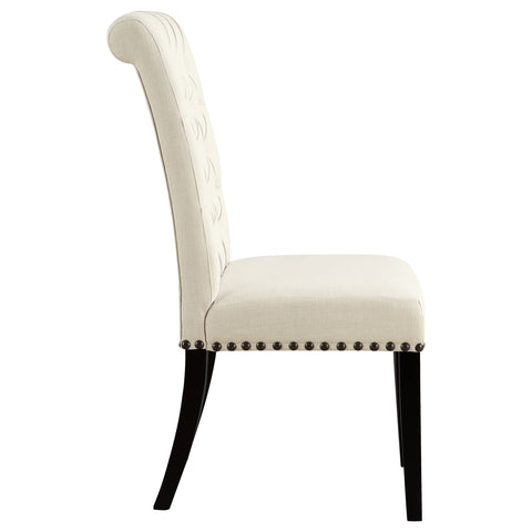 Dustin Fabric Upholstered Dining Side Chair Beige (Set of 2)