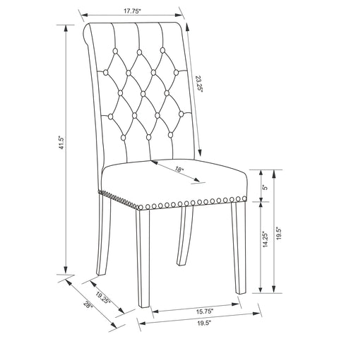 Dustin Fabric Upholstered Dining Side Chair Beige (Set of 2)
