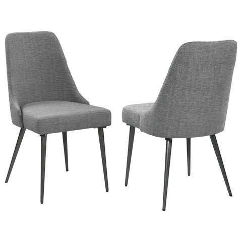 Gambon Fabric Upholstered Dining Side Chair Grey (Set of 2)Grey