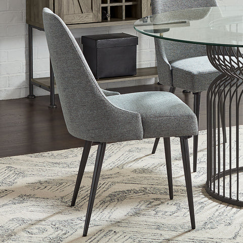 Gambon Fabric Upholstered Dining Side Chair Grey (Set of 2)Grey