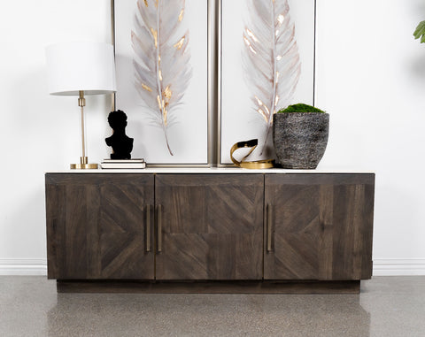 Everton 3-door Marble Top Sideboard Buffet Tobacco GreyTobacco Grey