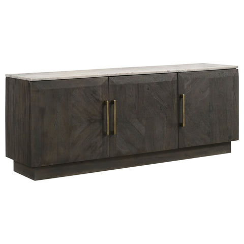 Everton 3-door Marble Top Sideboard Buffet Tobacco GreyTobacco Grey