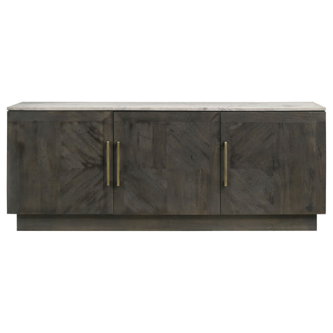Everton 3-door Marble Top Sideboard Buffet Tobacco GreyTobacco Grey