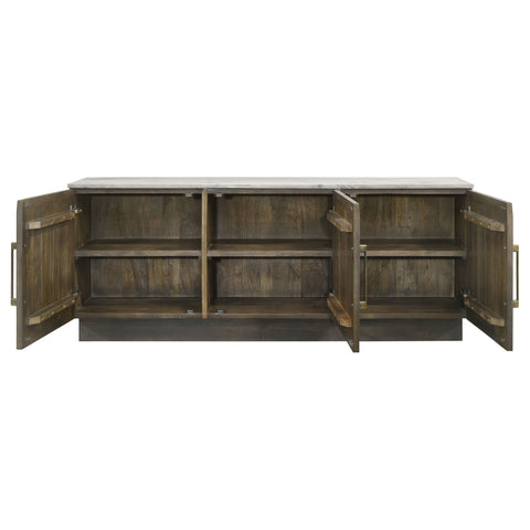 Everton 3-door Marble Top Sideboard Buffet Tobacco GreyTobacco Grey