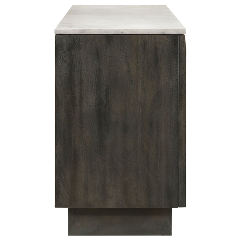 Everton 3-door Marble Top Sideboard Buffet Tobacco GreyTobacco Grey