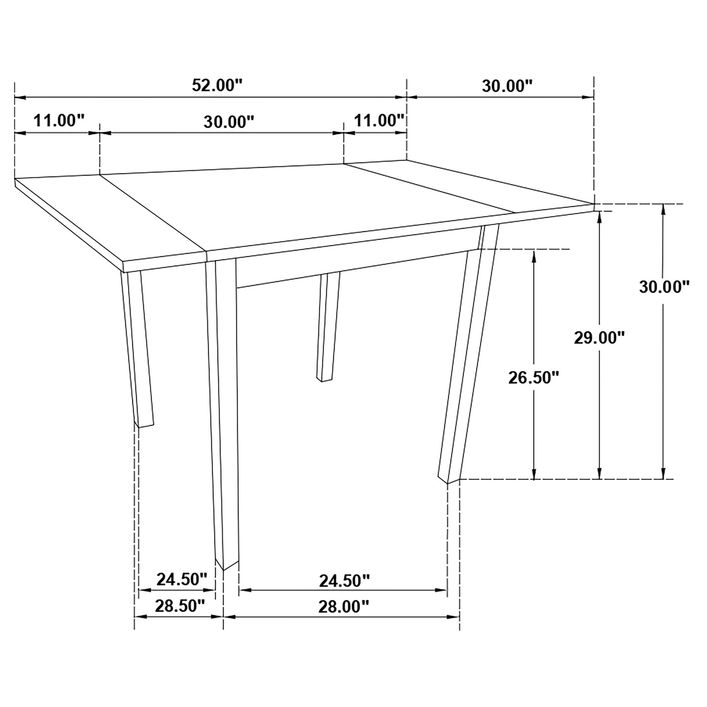 valna 3-piece drop leaf dining table set cappuccino and tan