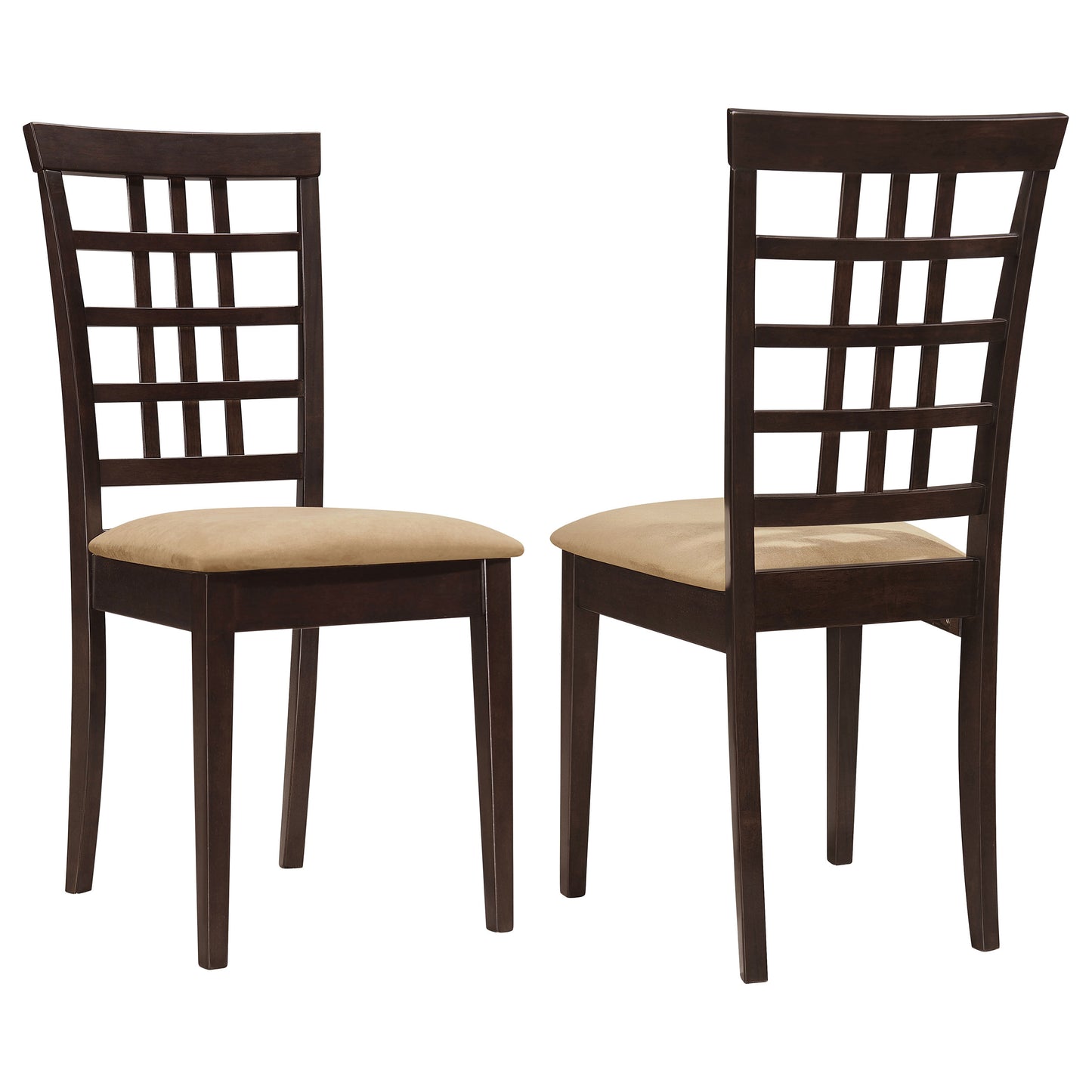 estrella lattice back dining side chair cappuccino (set of 2)cappuccino