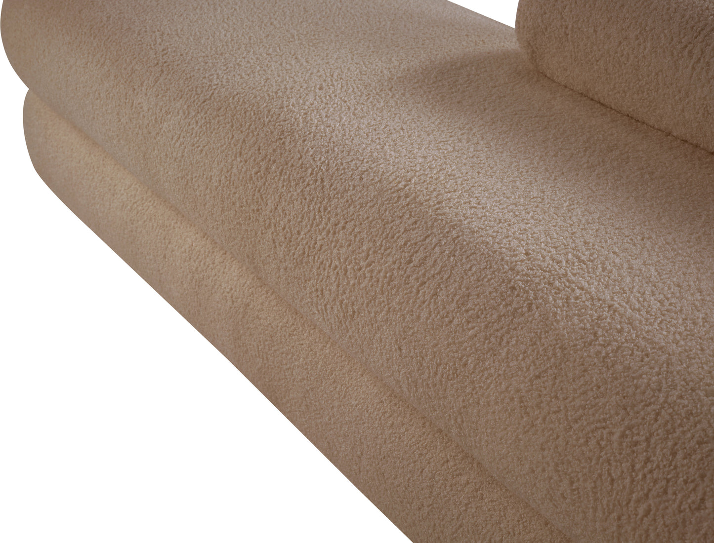 arlo beige faux shearling teddy fabric bench