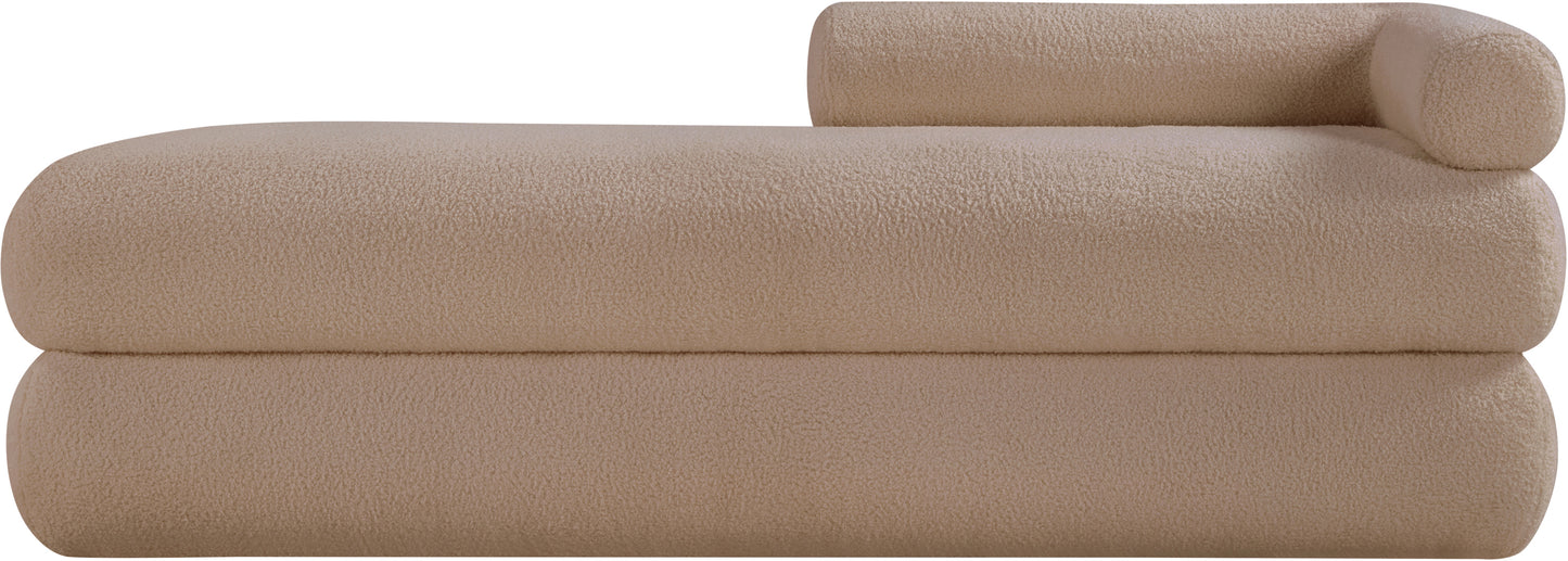 arlo beige faux shearling teddy fabric bench