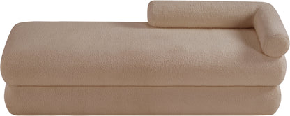 Arlo Beige Faux Shearling Teddy Fabric Bench